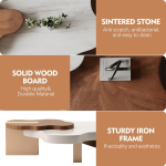 WoodFX woodefurniture Modern Cloud Wooden Coffee Table 3-Part Unique Irregular shape
