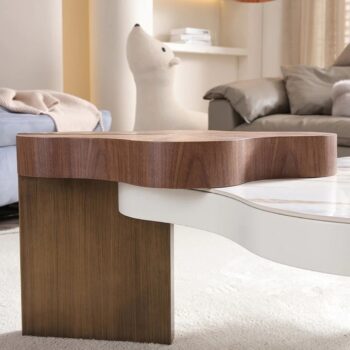 WoodFX woodefurniture WoodFX Modern Cloud Wooden Coffee Table, 3-Part Unique Irregular shape, 72 * 36 * 16 inch