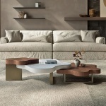 WoodFX woodefurniture WoodFX Modern Cloud Wooden Coffee Table, 3-Part Unique Irregular shape, 72 * 36 * 16 inch
