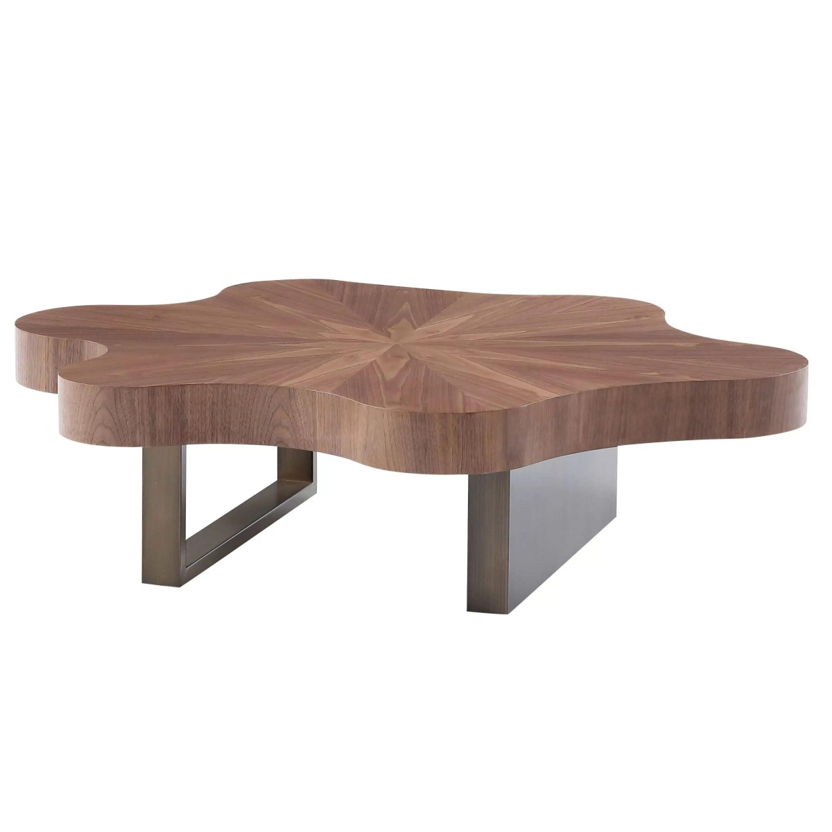 WoodFX woodefurniture Modern Cloud Wooden Coffee Table, 3-Part Unique Irregular shape, 72 * 36 * 16 inch