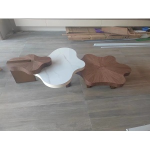 WoodFX Unique Cloud Shape Wood Coffee Table Set photo review