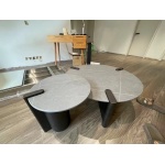 WoodFX Unique Round Grey Stone Coffee Table Set photo review